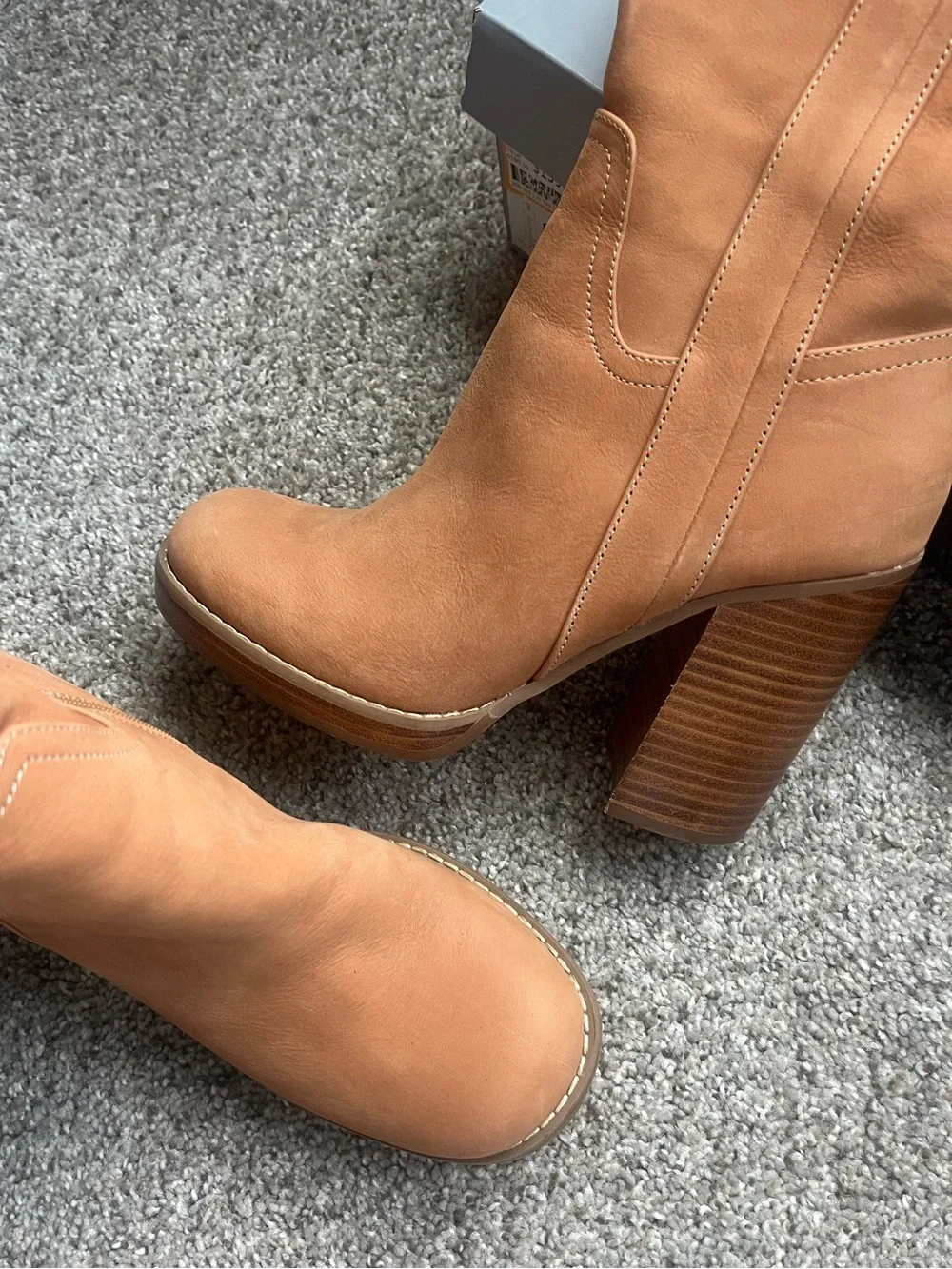 JLO Women's Tall Suede Side-Zip Parid Boots in Honey Brown size 8.5